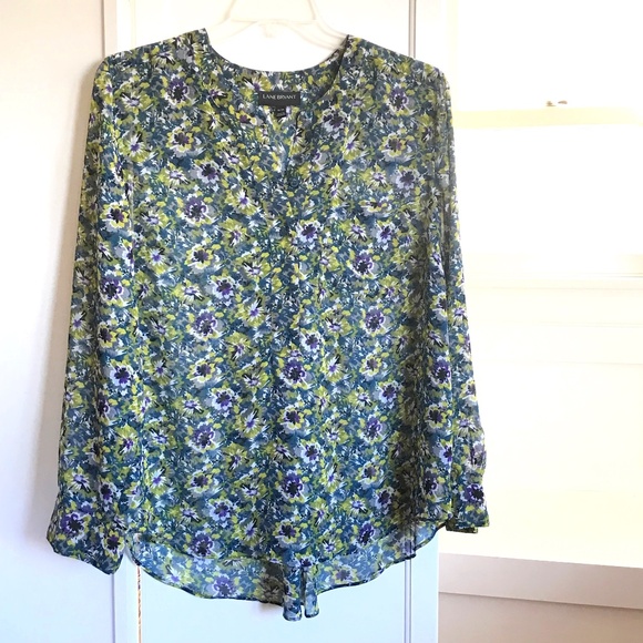 LANE BRYANT Chiffon Blouse Tunic Floral Top Popover Women’s Plus Size 18/20 2X - Picture 1 of 16